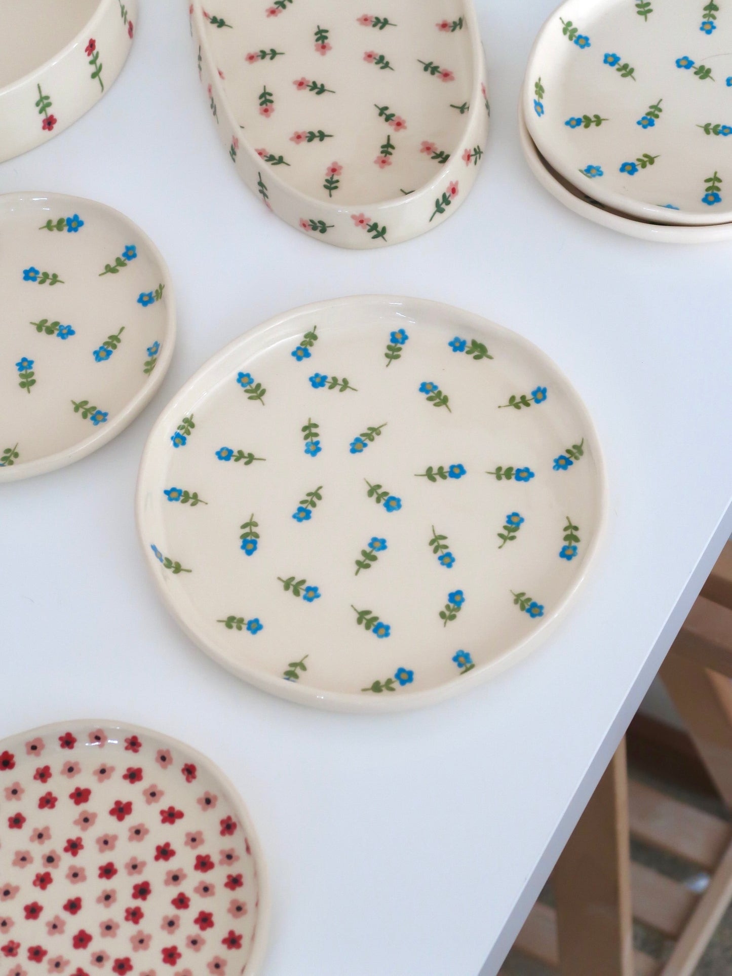 Plate with blue flowers