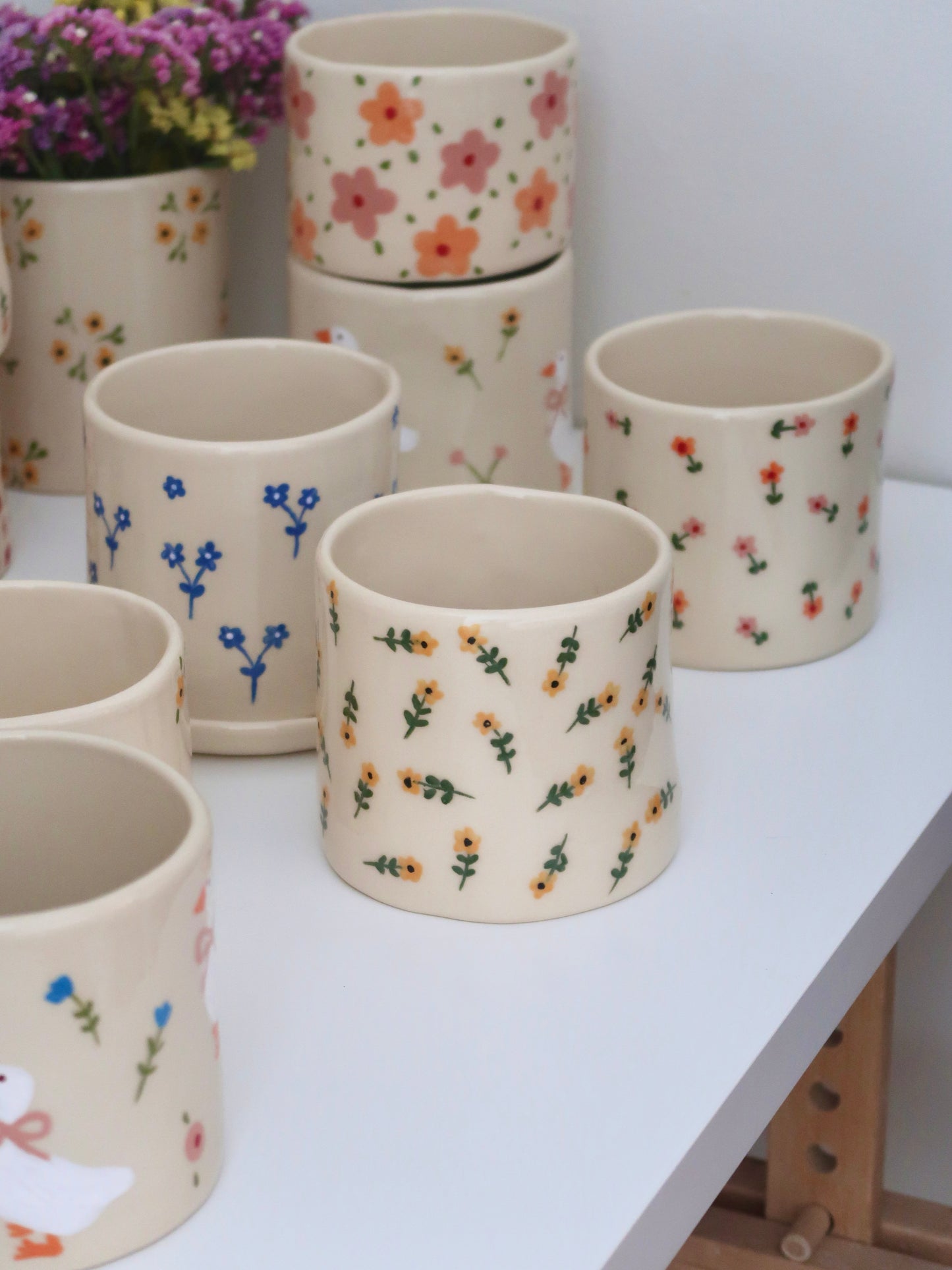 Vase with yellow flowers - medium size