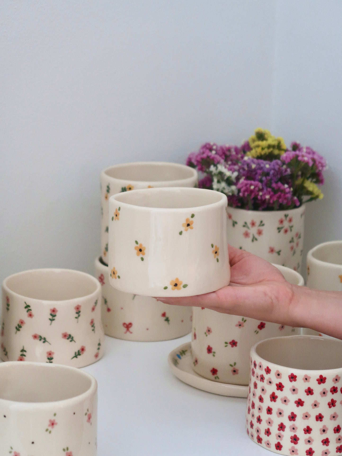 Vase with yellow flowers