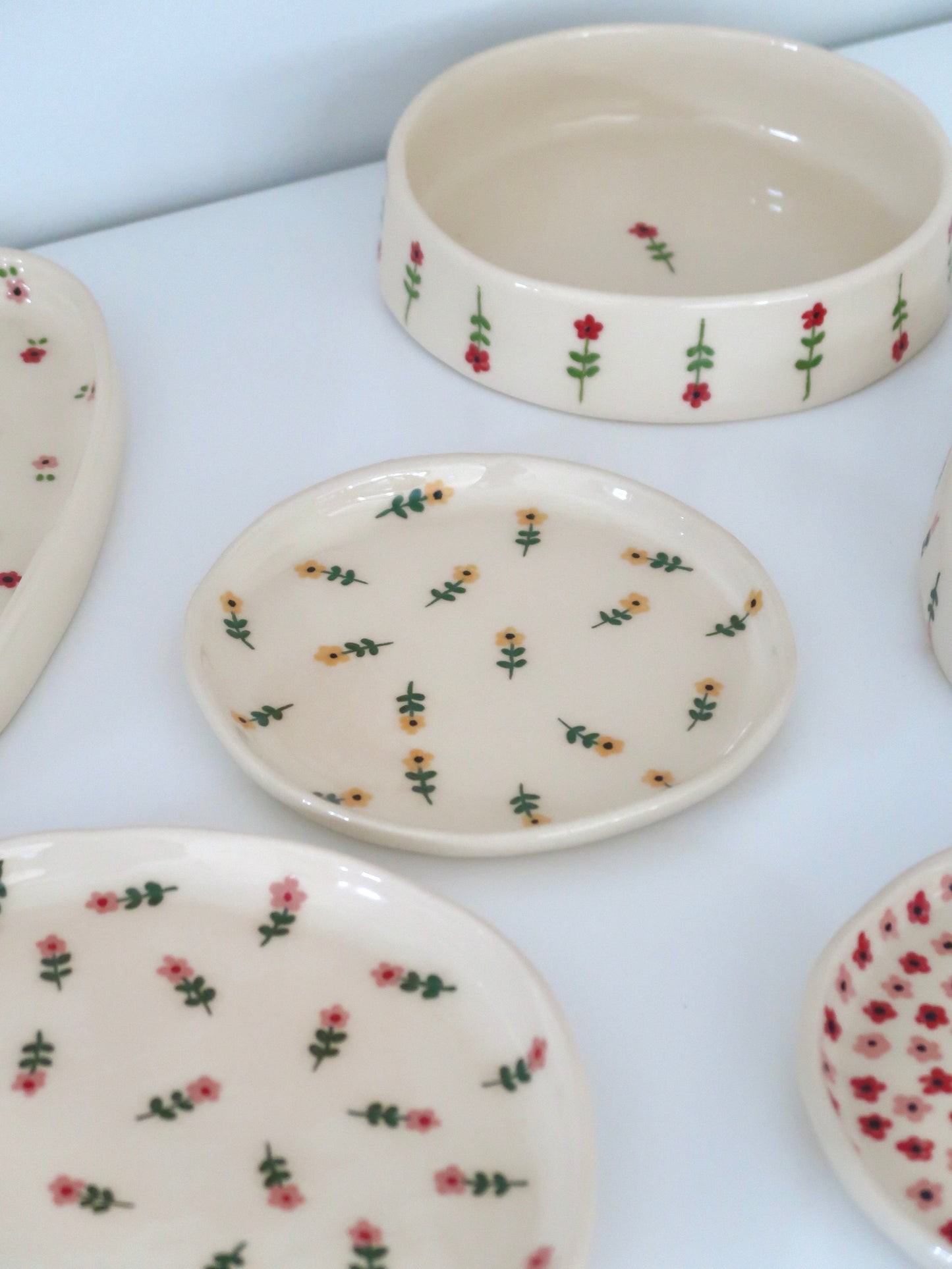 Breakfast/ dessert plate with yellow flowers
