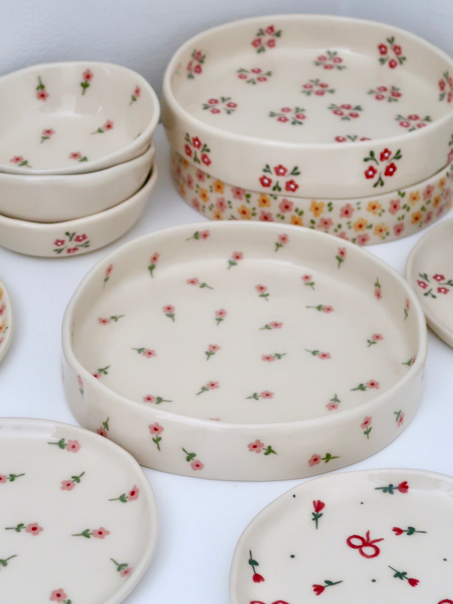 Large bowl with pink flowers