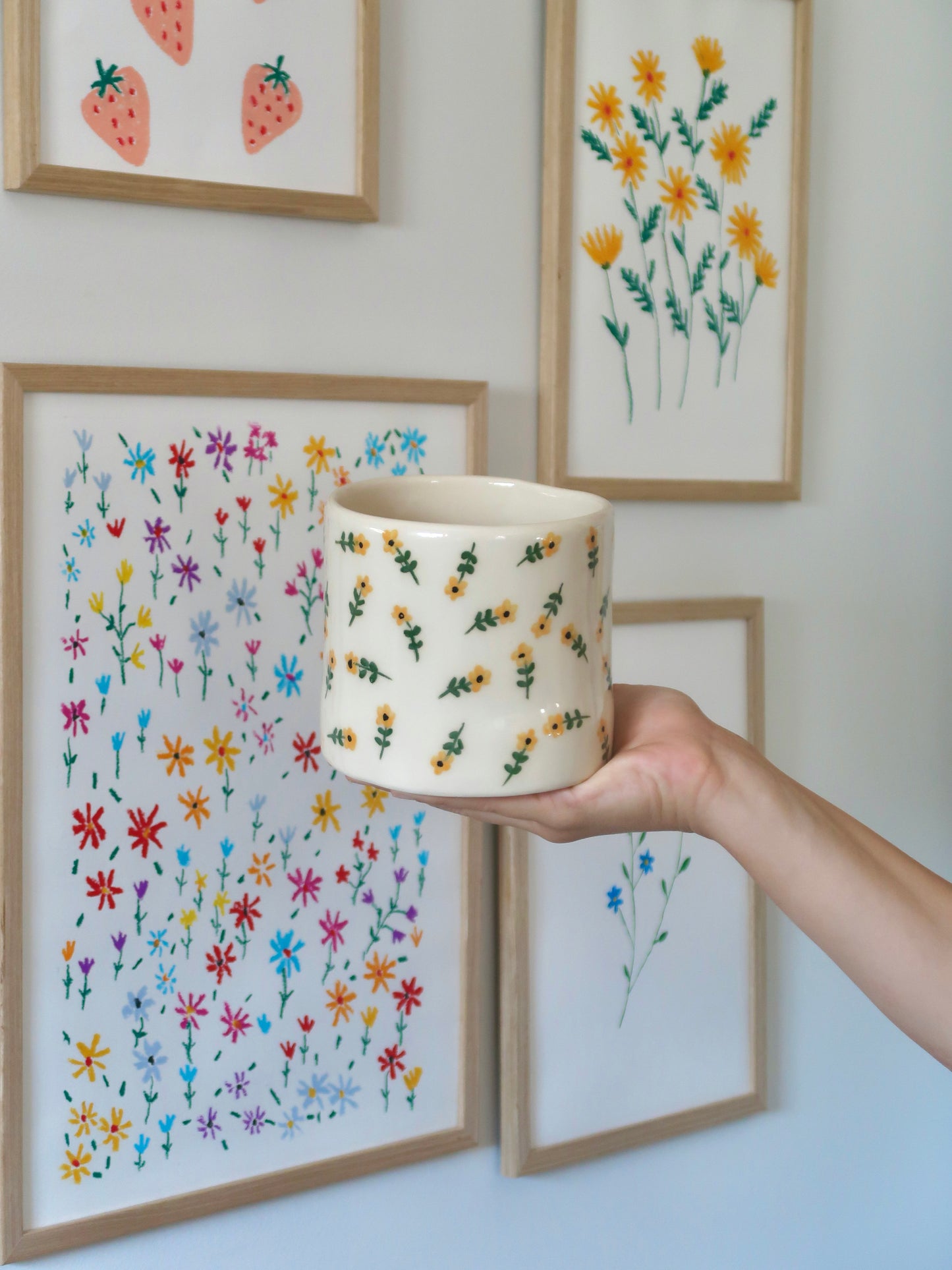 Vase with yellow flowers - medium size