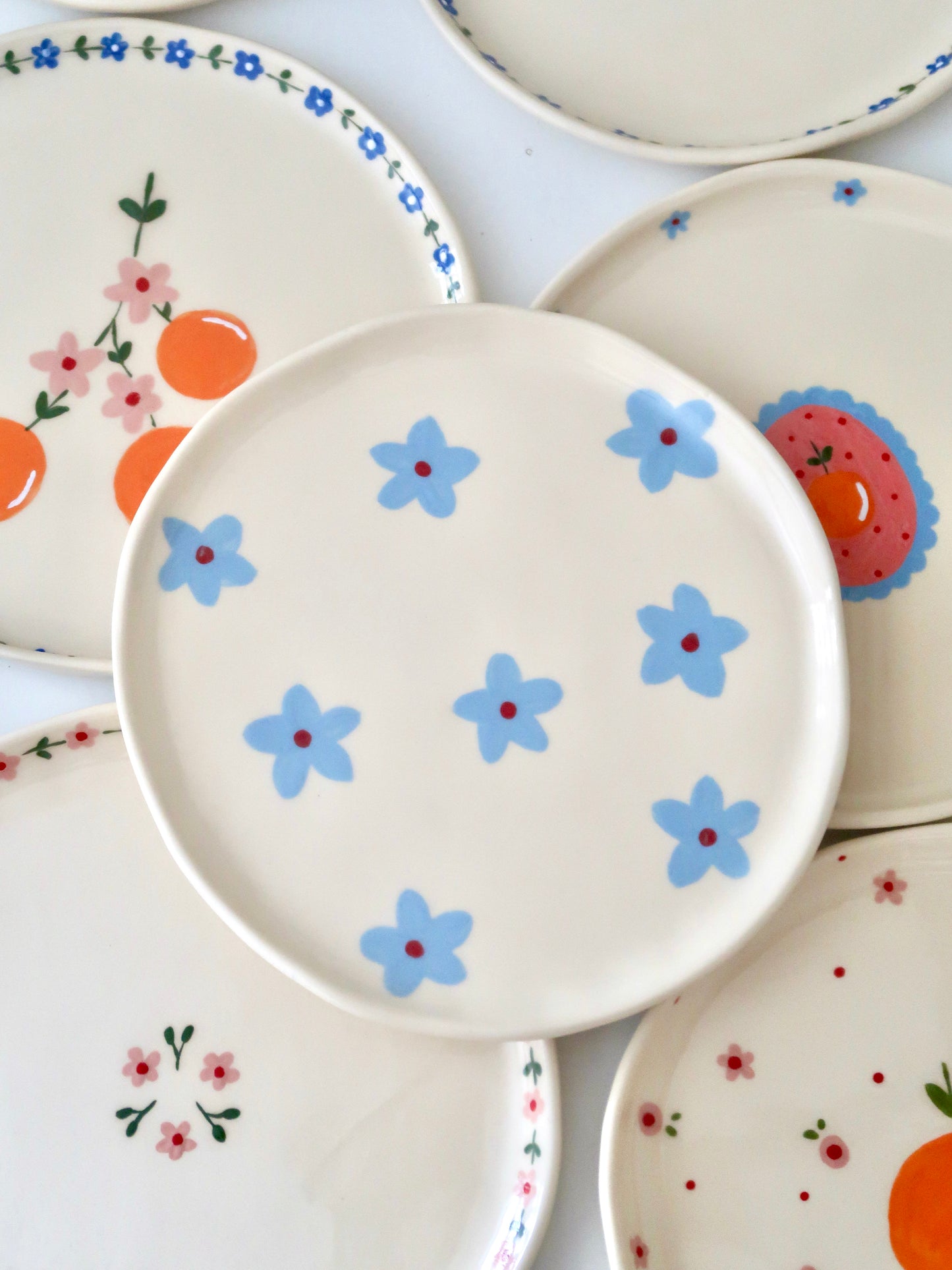 Plate with blue flowers