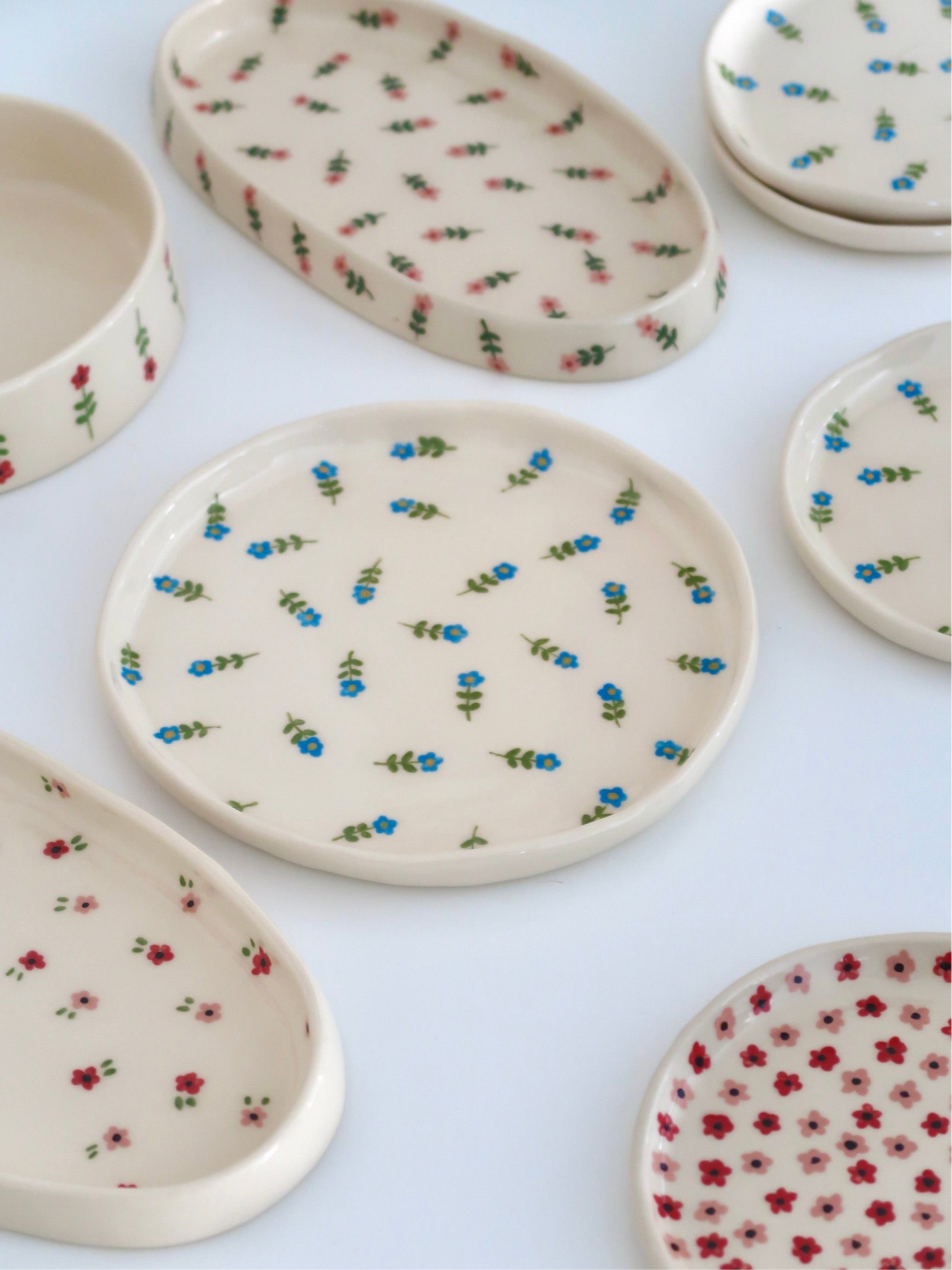 Plate with blue flowers