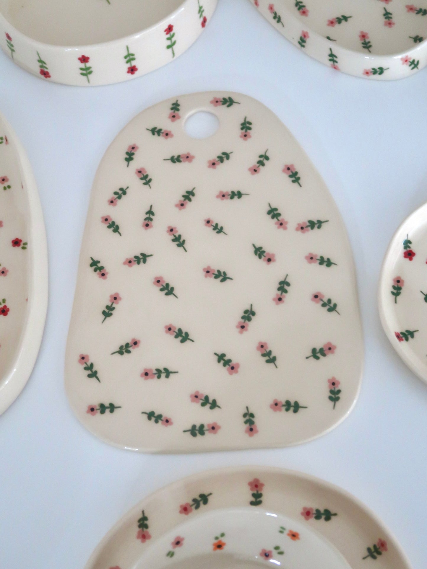 Kitchen Board with pink flowers