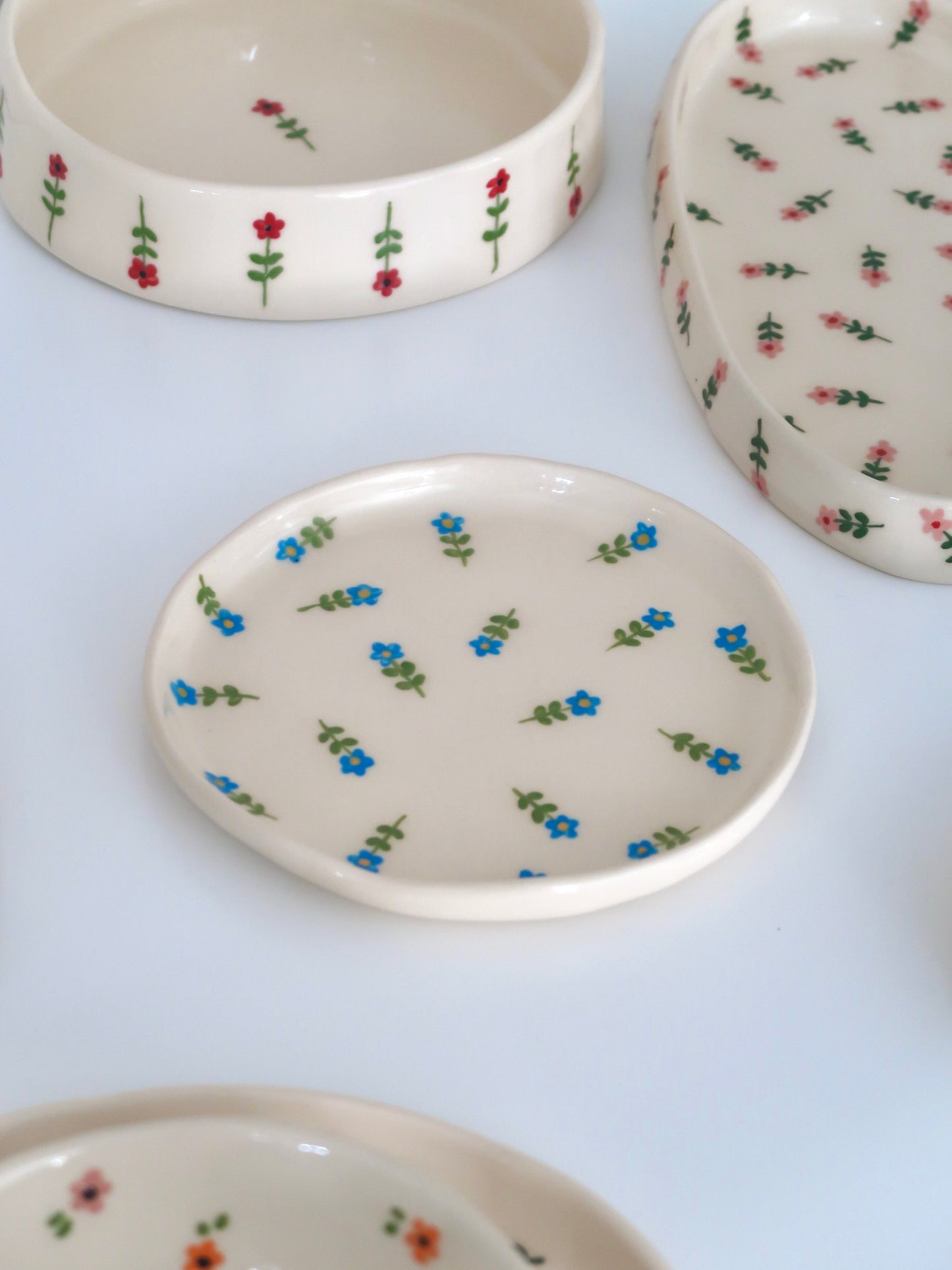 Breakfast/ dessert plate with blue flowers