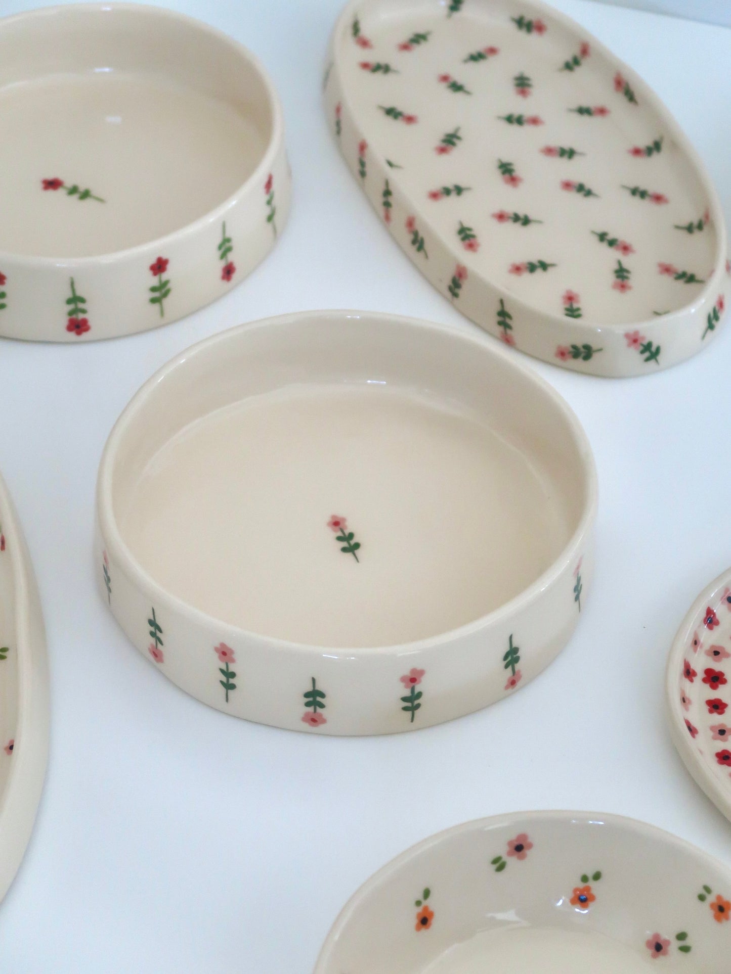 Bowl with pink flowers - medium size