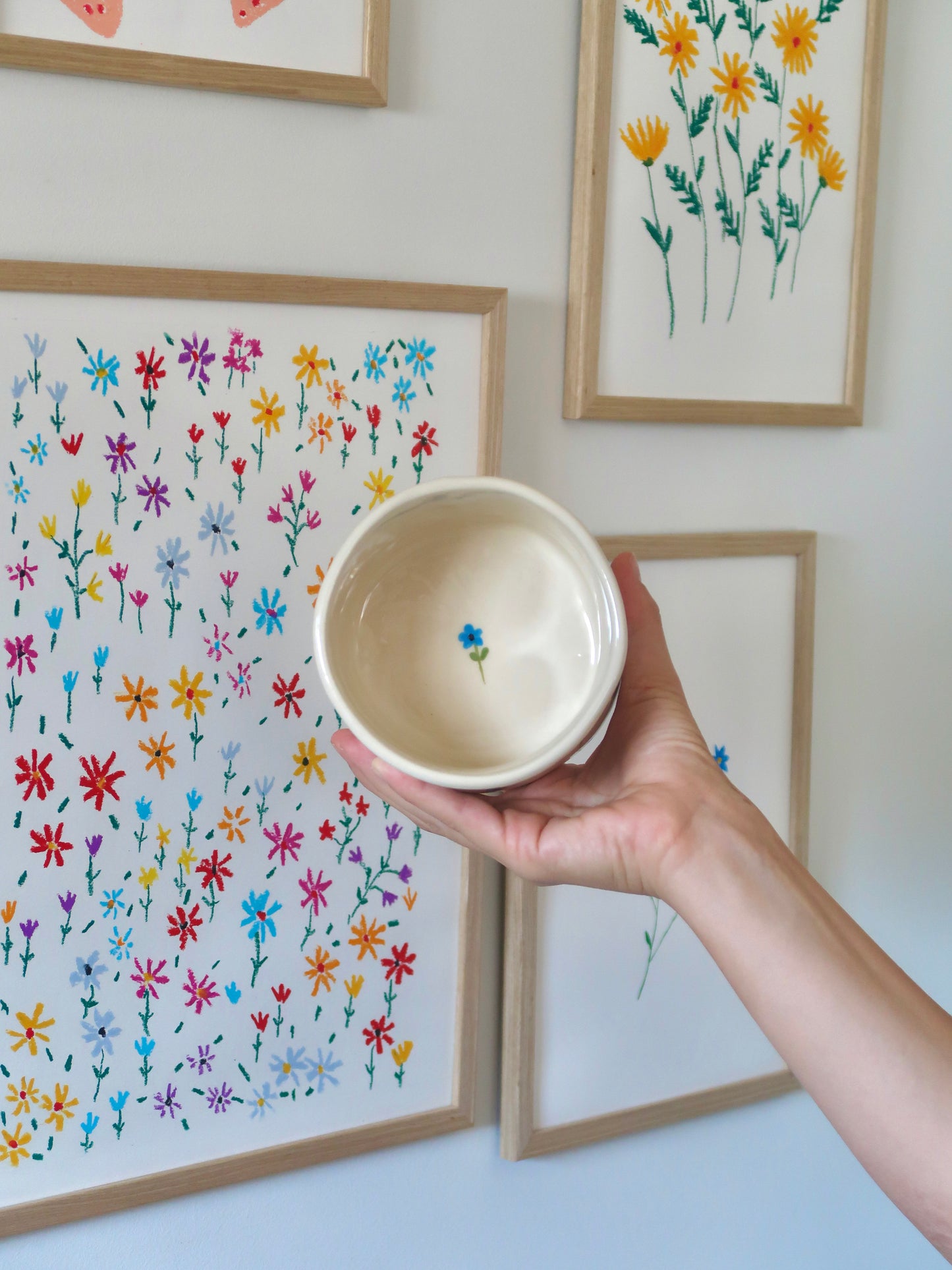 Vase with blue flowers