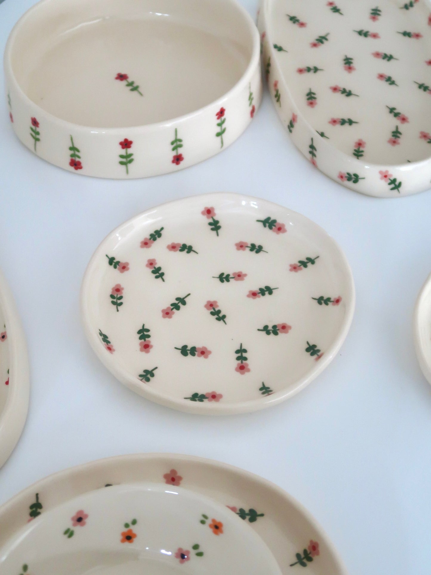 Breakfast/ dessert plate with pink flowers