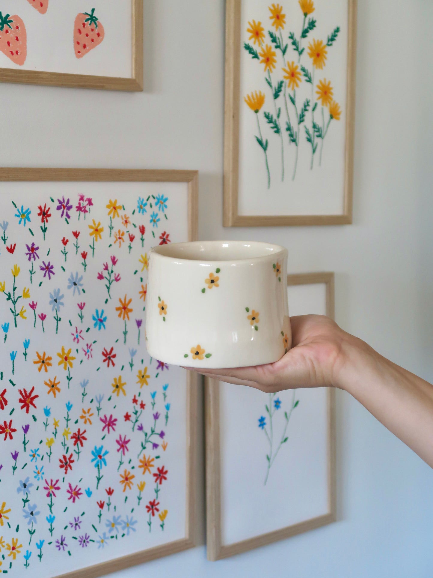 Vase with yellow flowers