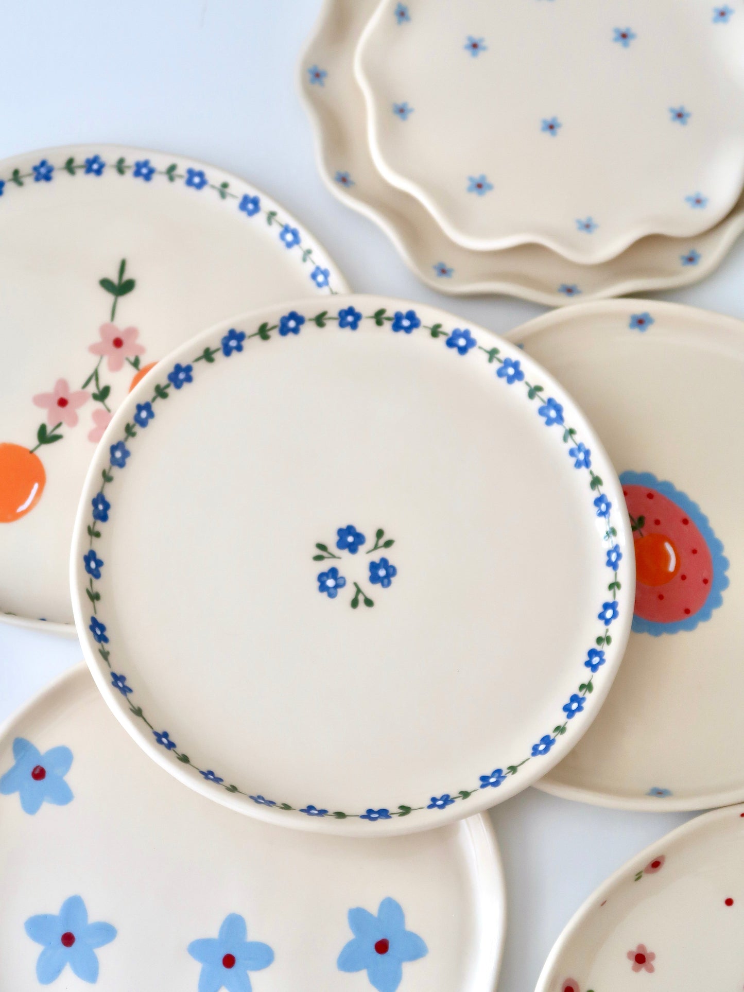 Plate with blue flowers