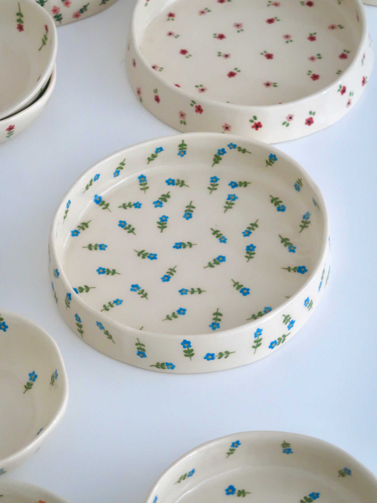Large bowl with blue flowers