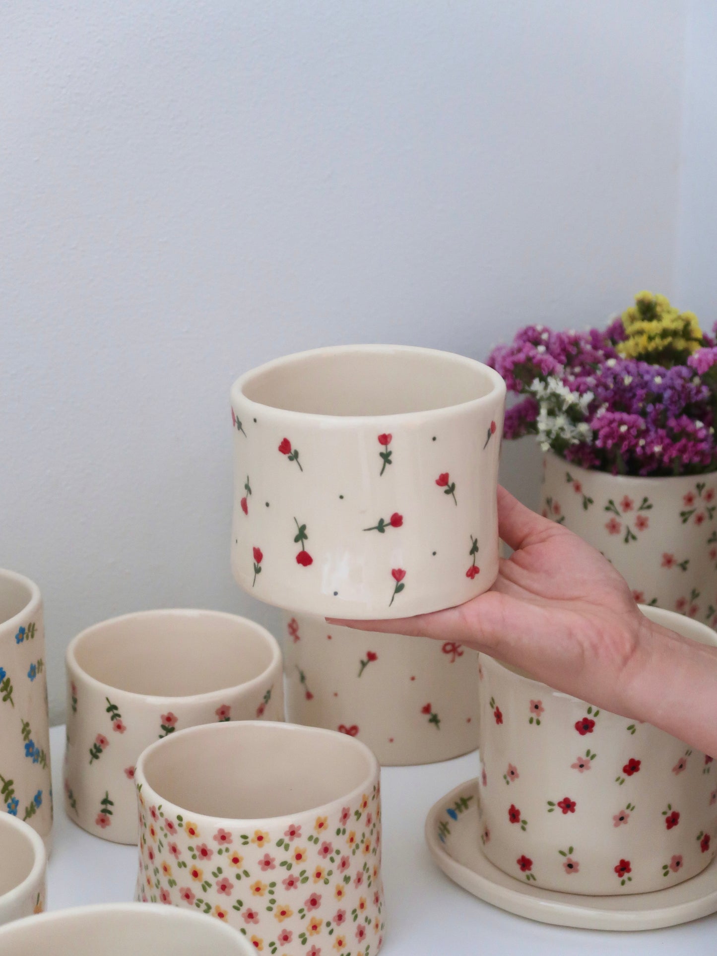 Vase with red flowers