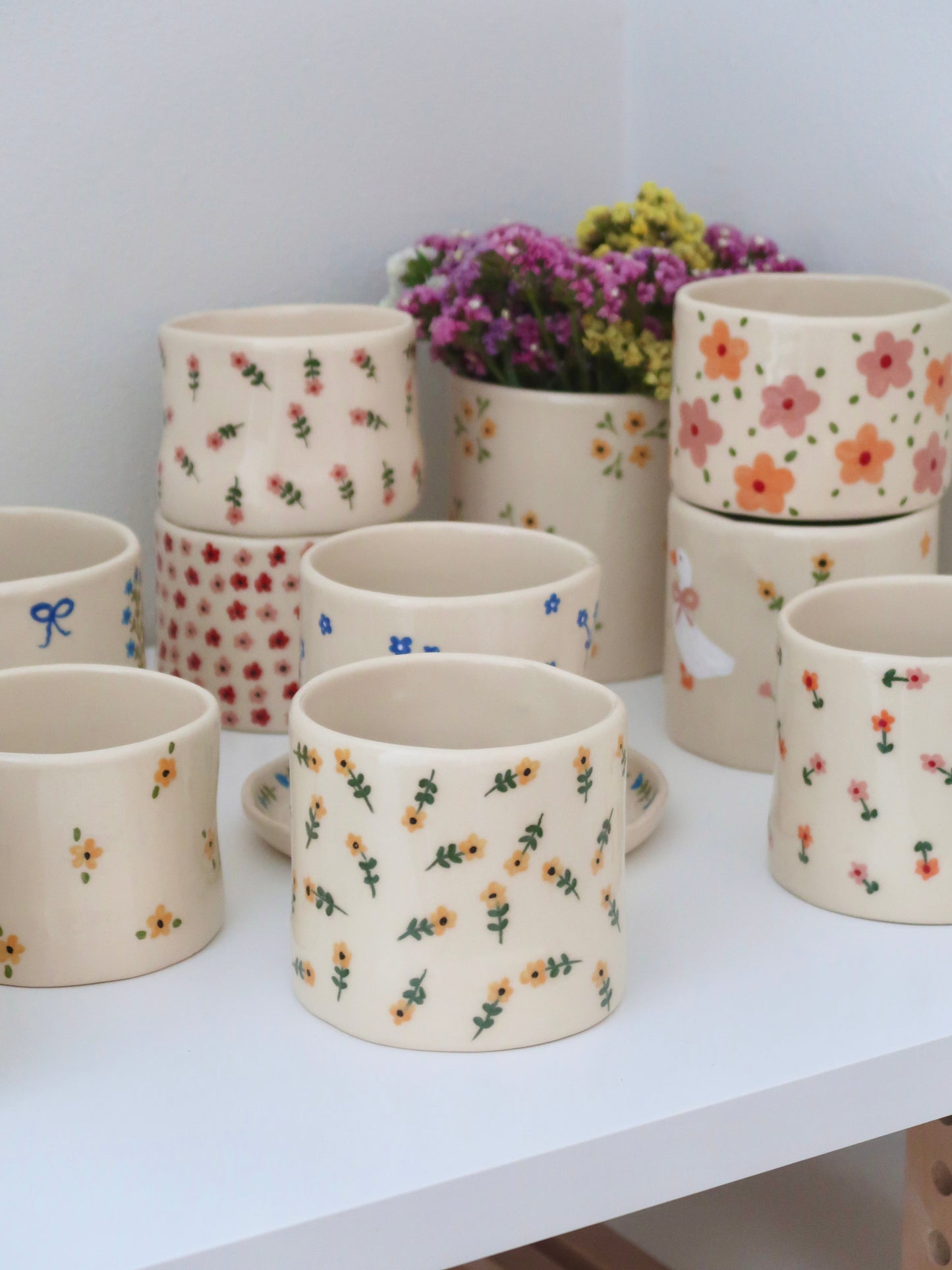 Vase with yellow flowers - medium size