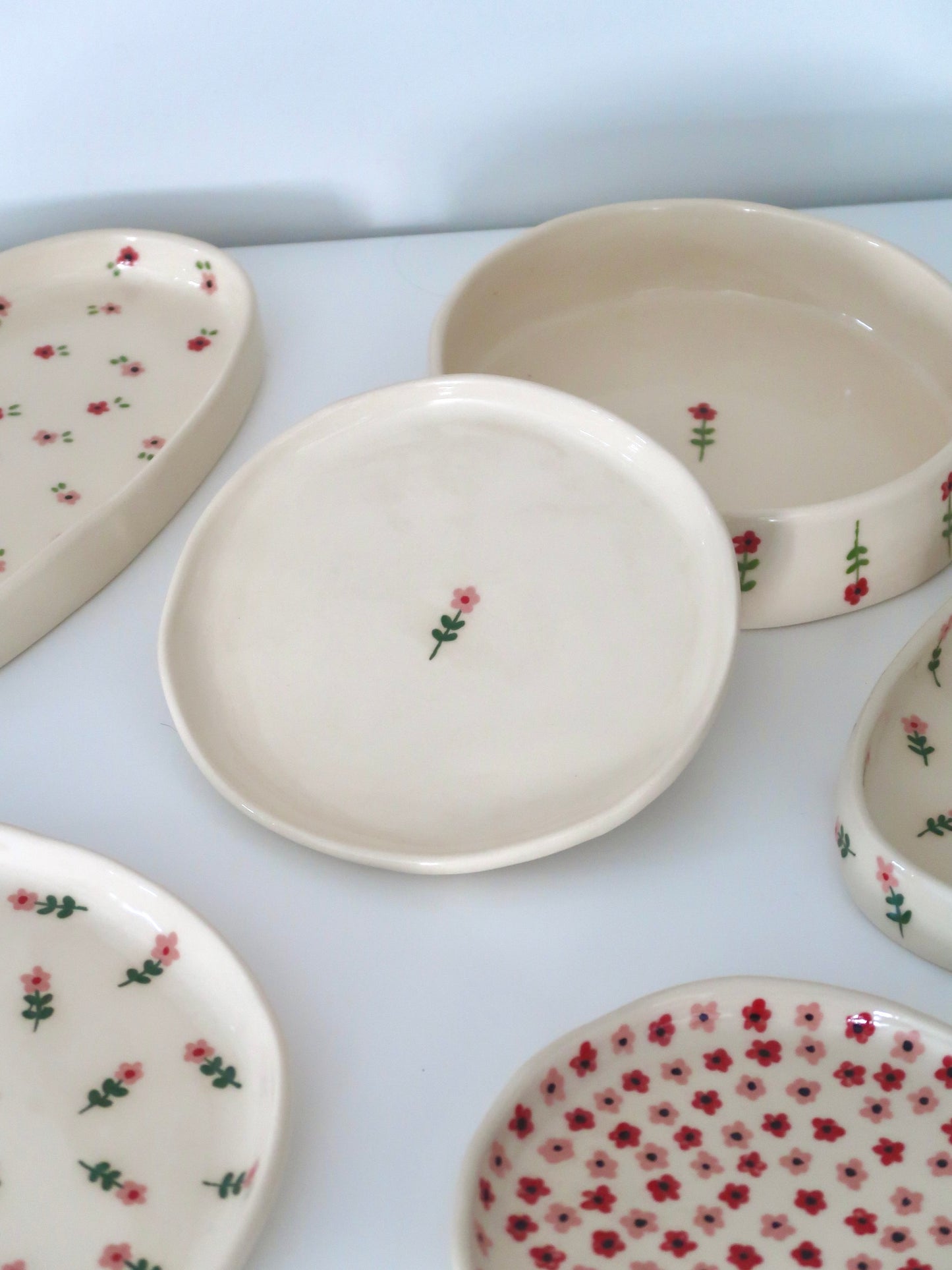 Breakfast/ dessert plate with pink flowers