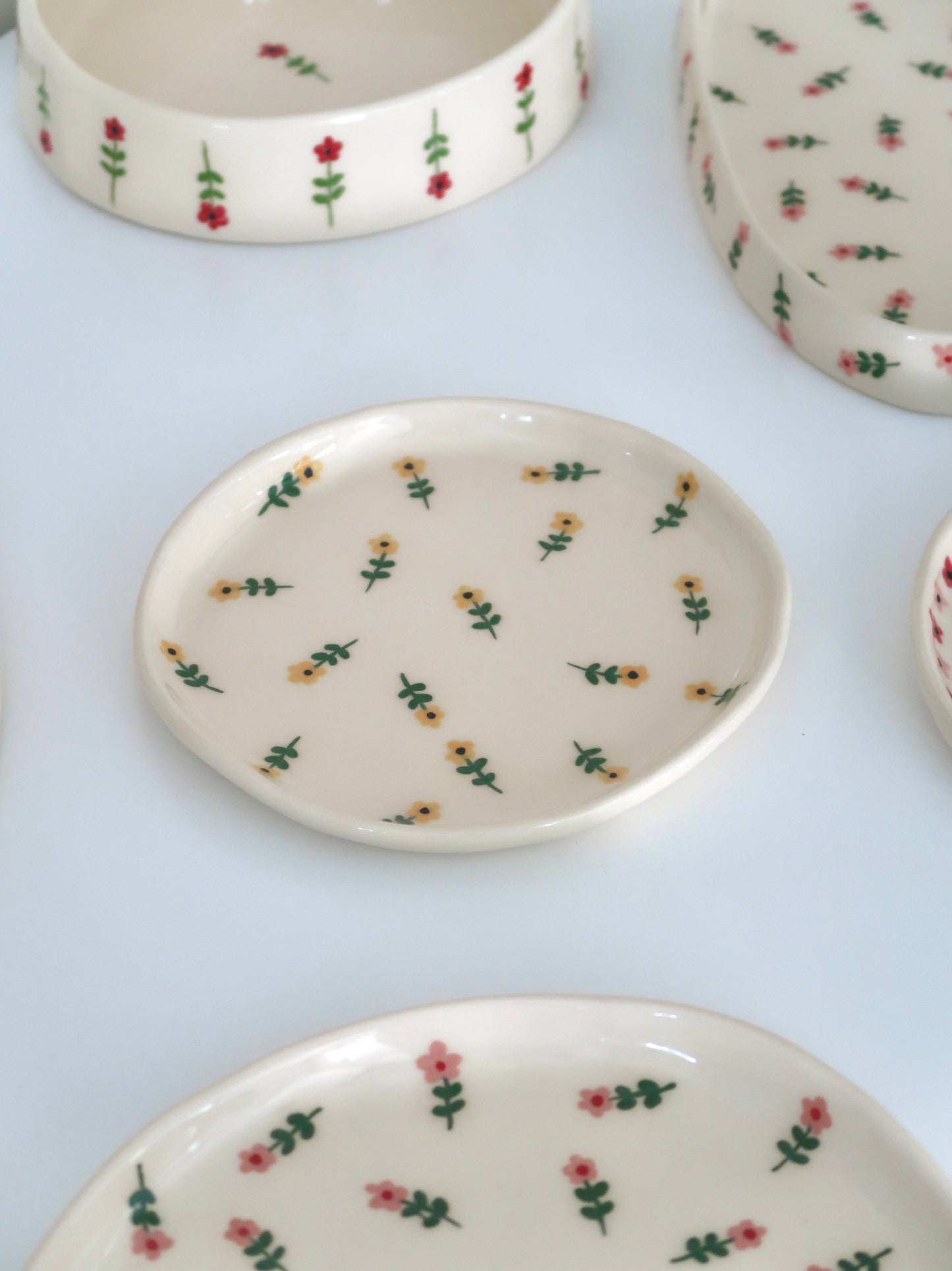 Breakfast/ dessert plate with yellow flowers