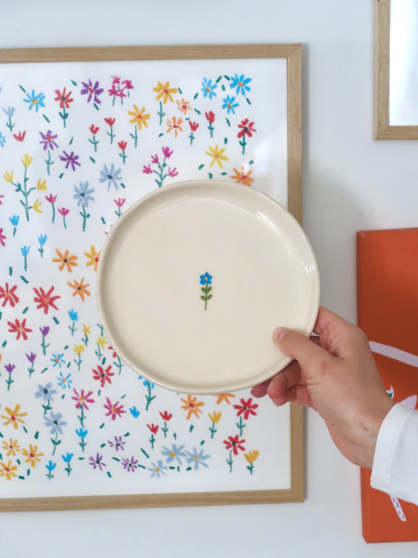 Breakfast/ dessert plate with blue flowers