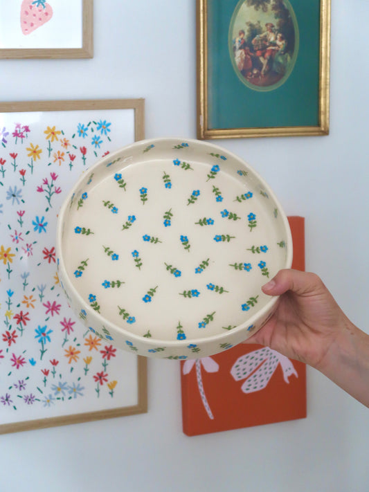 Large bowl with blue flowers