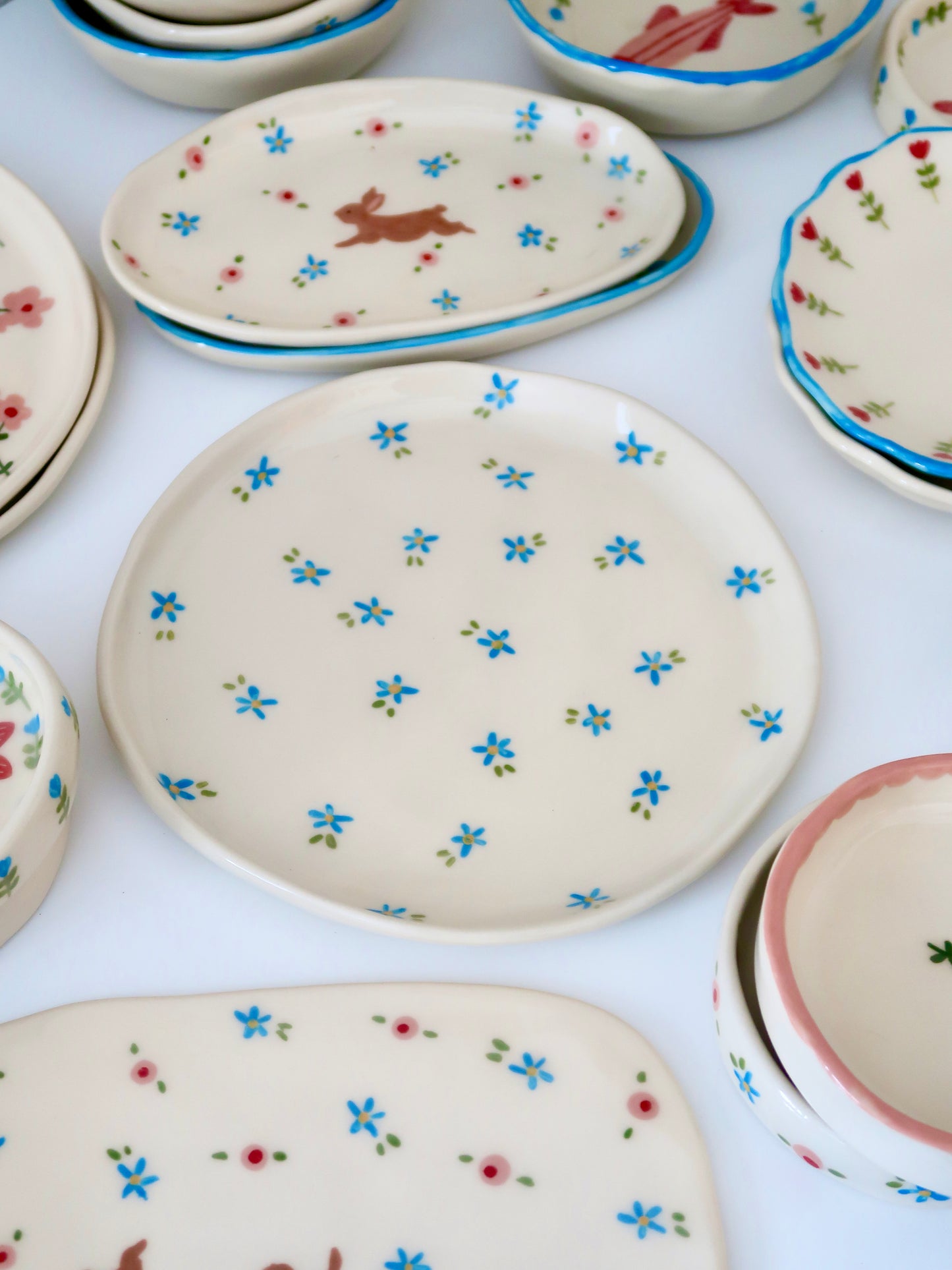 Plate with blue flowers