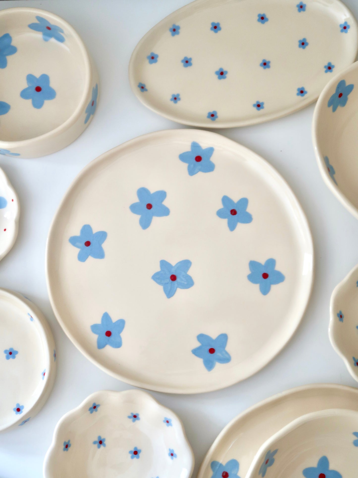 Plate with blue flowers