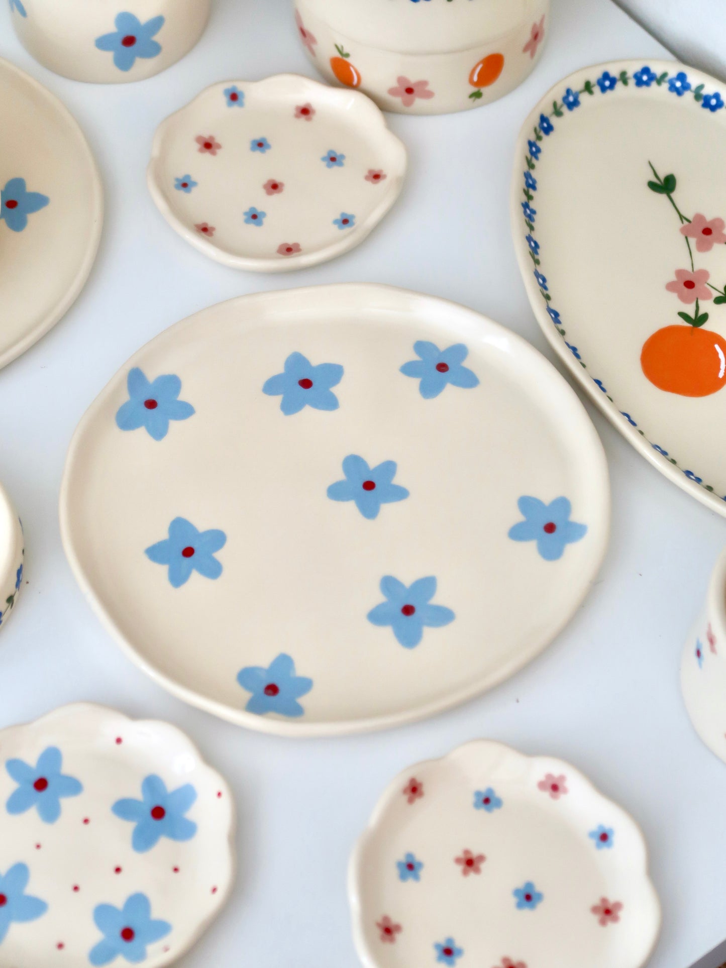 Plate with blue flowers
