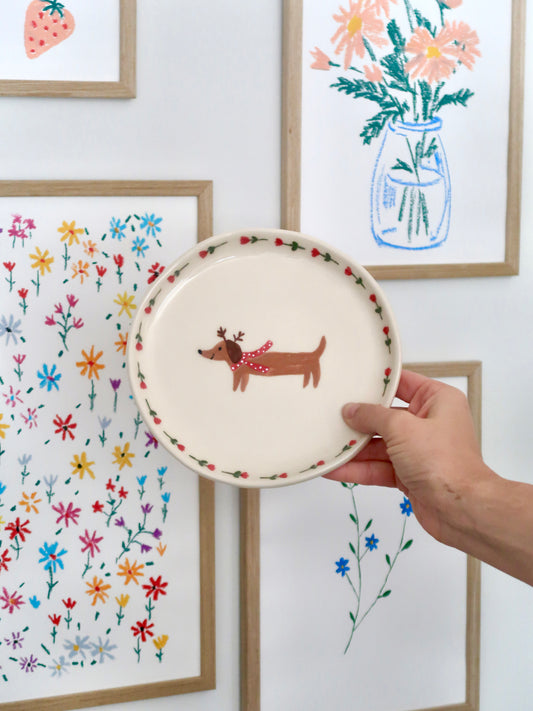 Pre-Order: Breakfast/ dessert plate with dog