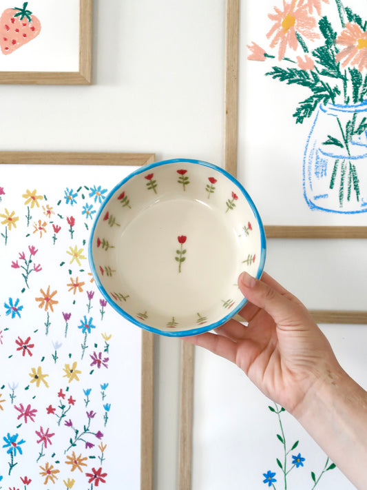 Bowl with red flowers