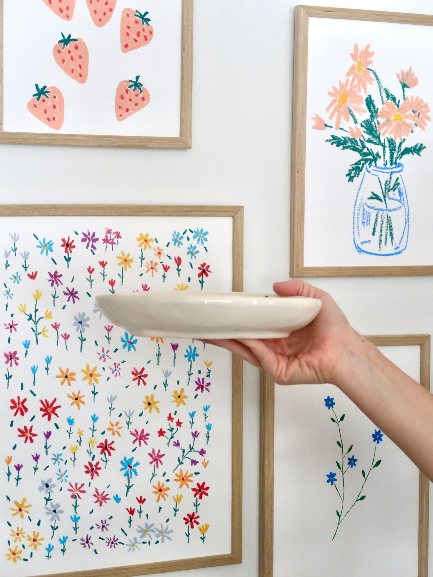 Platter with red flowers
