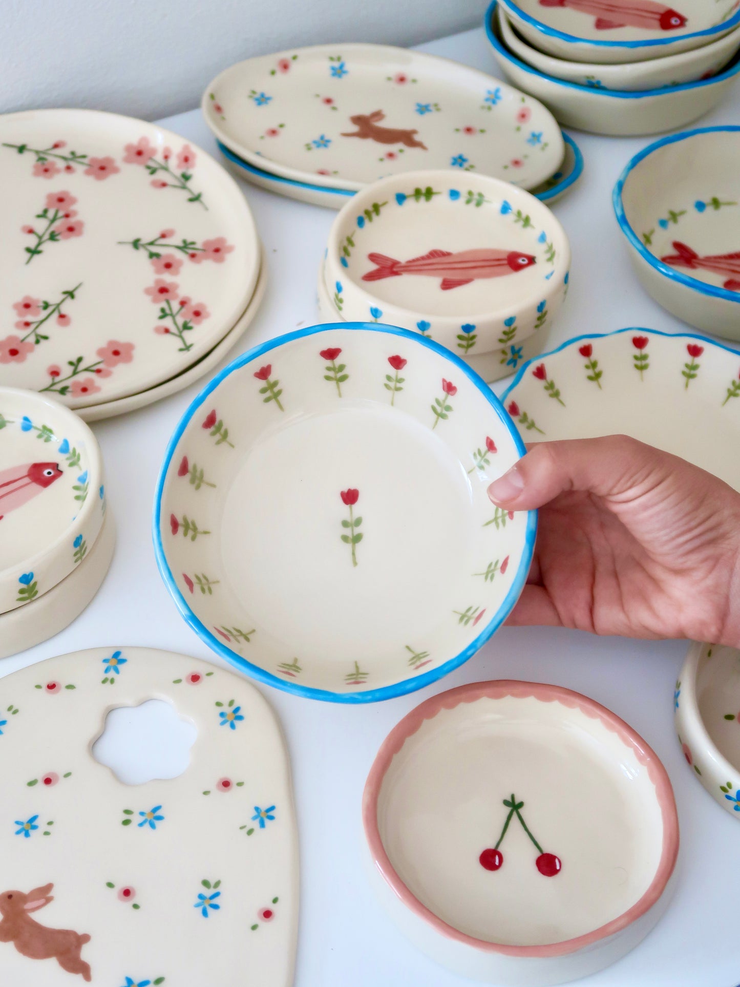 Bowl with red flowers