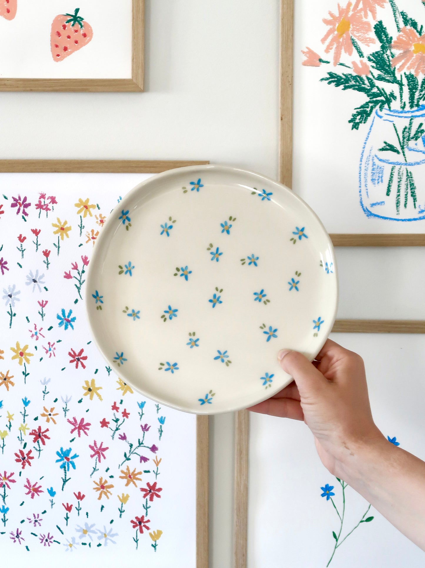 Plate with blue flowers