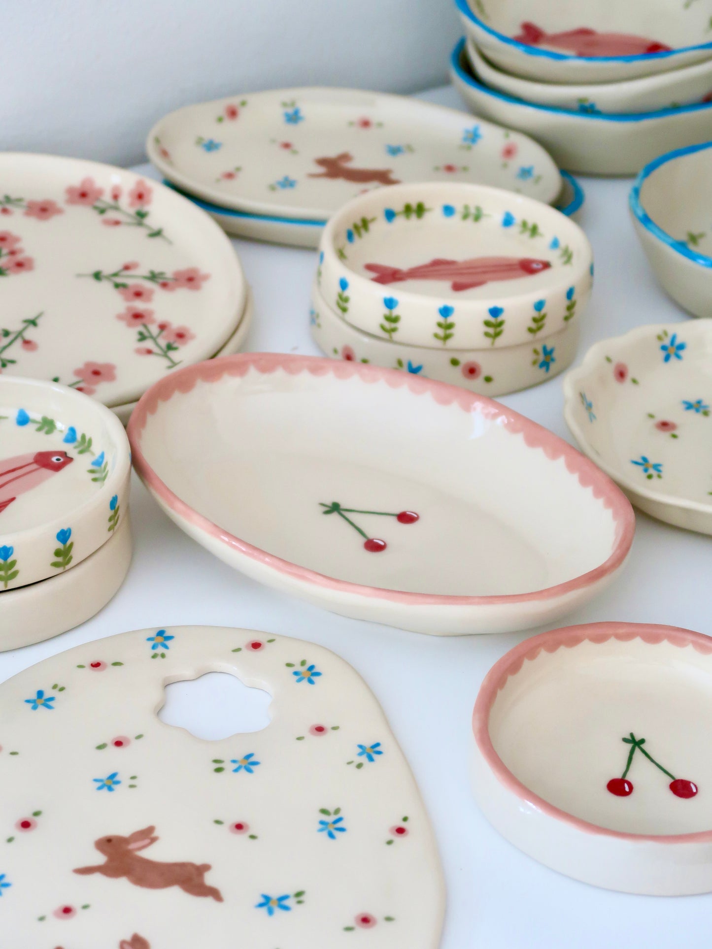Platter with cherry