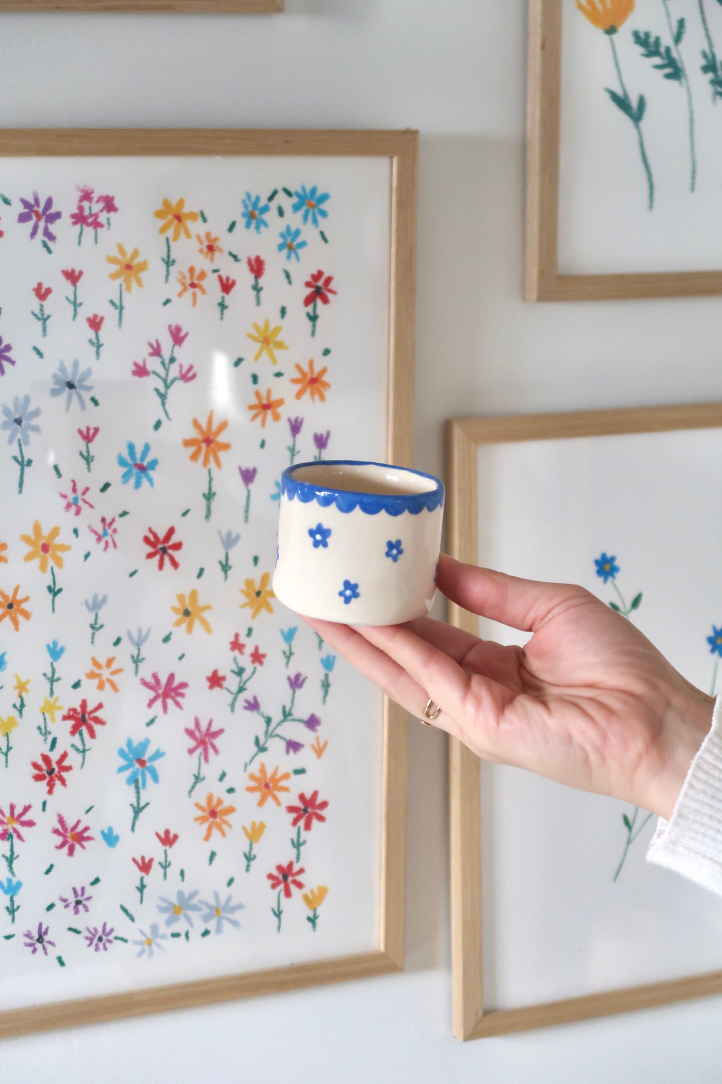 Coffee set with blue flowers