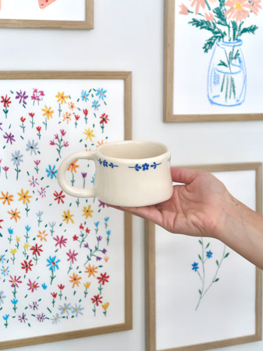 Mug with blue flowers