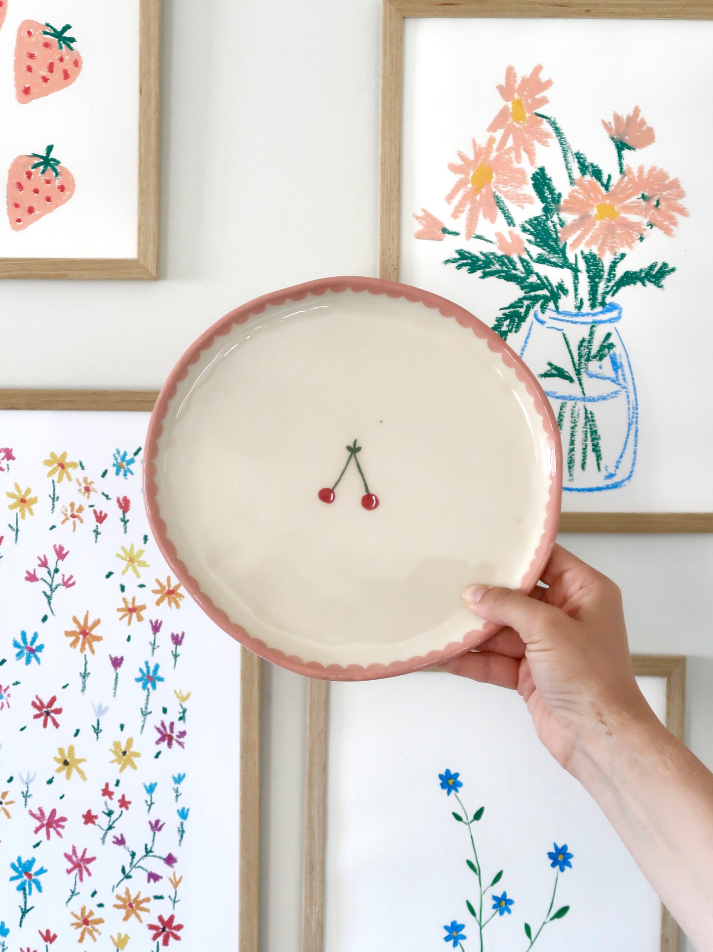 Plate with cherry
