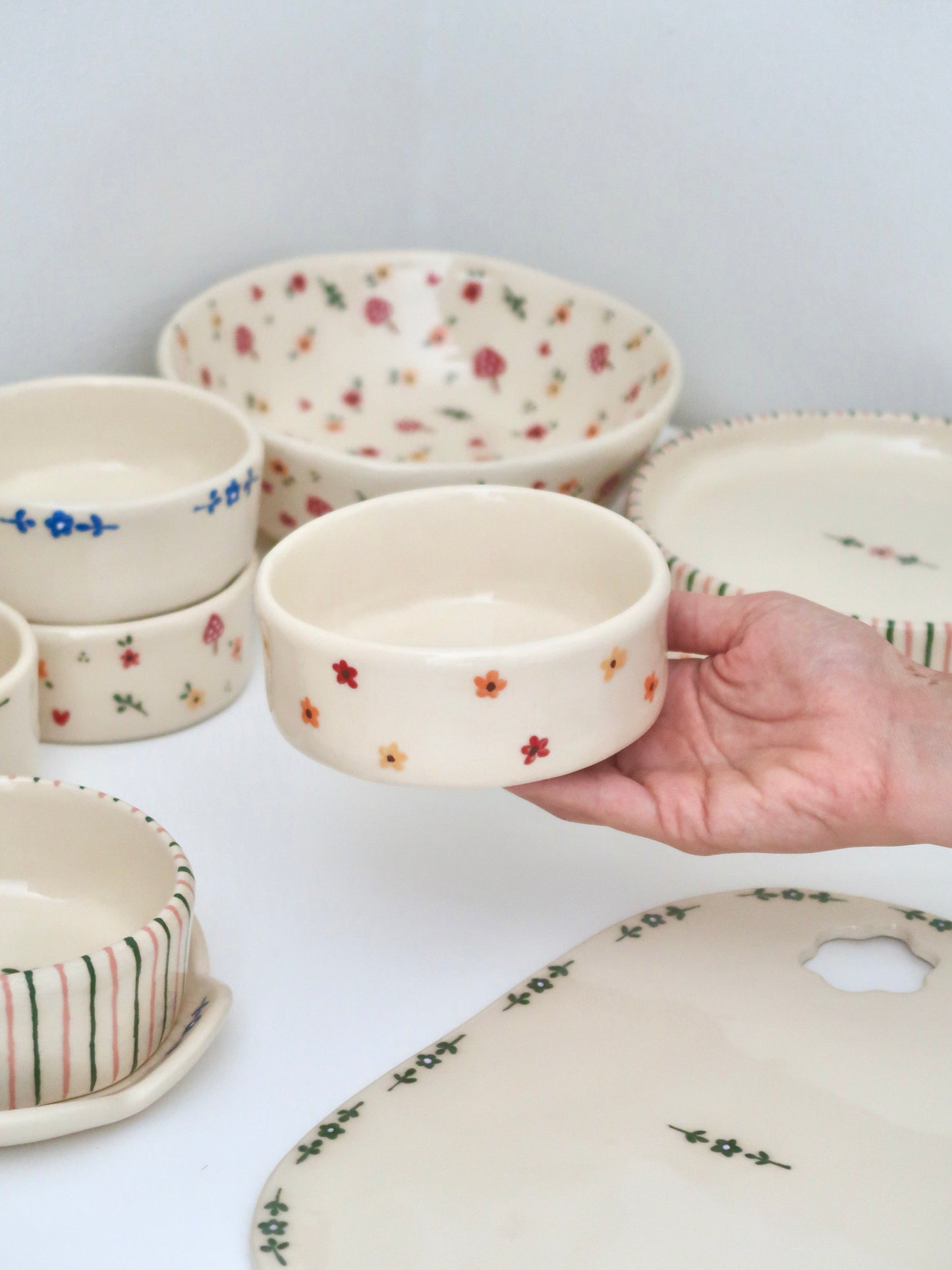Set with autumn flowers