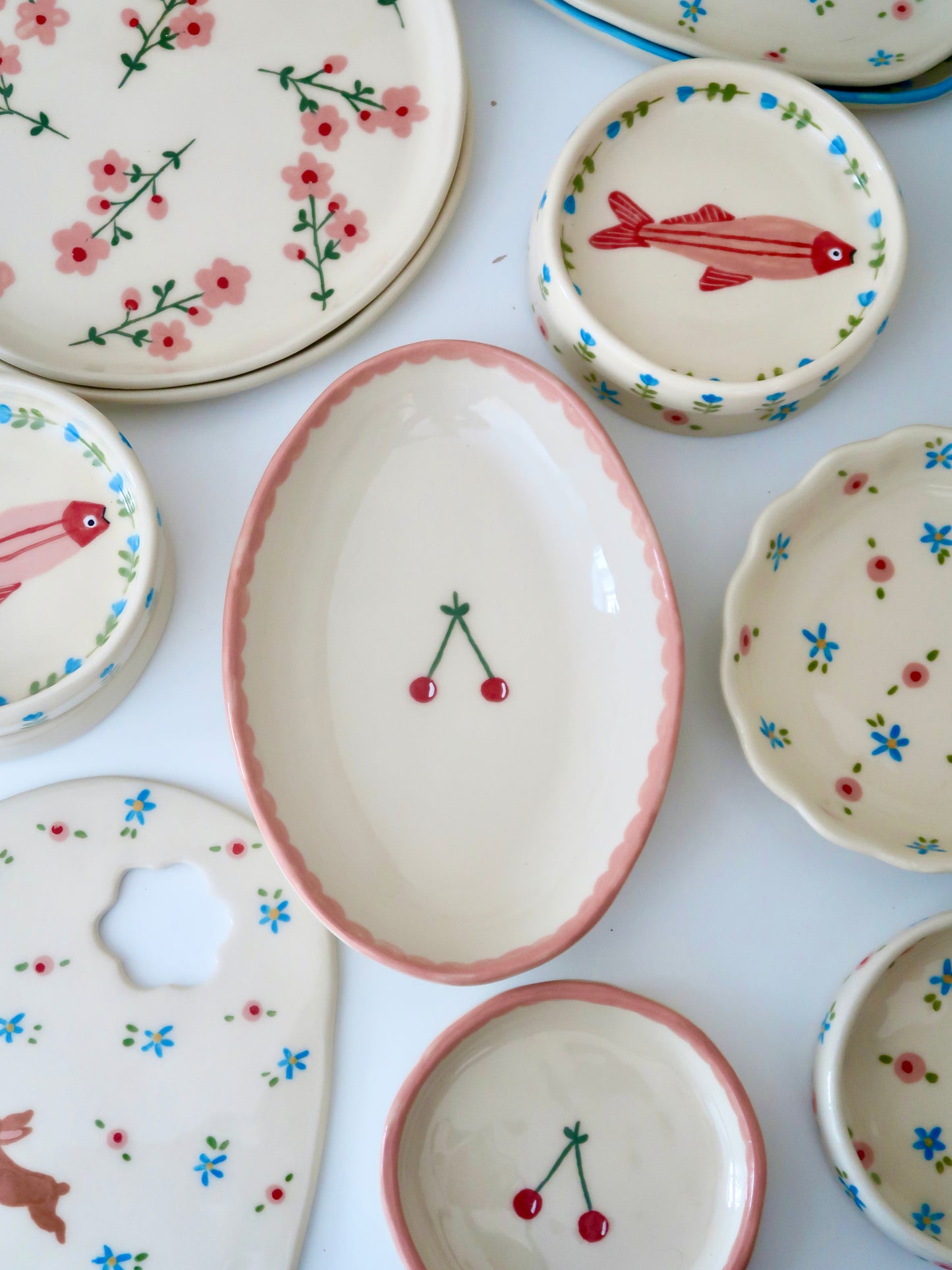 Platter with cherry