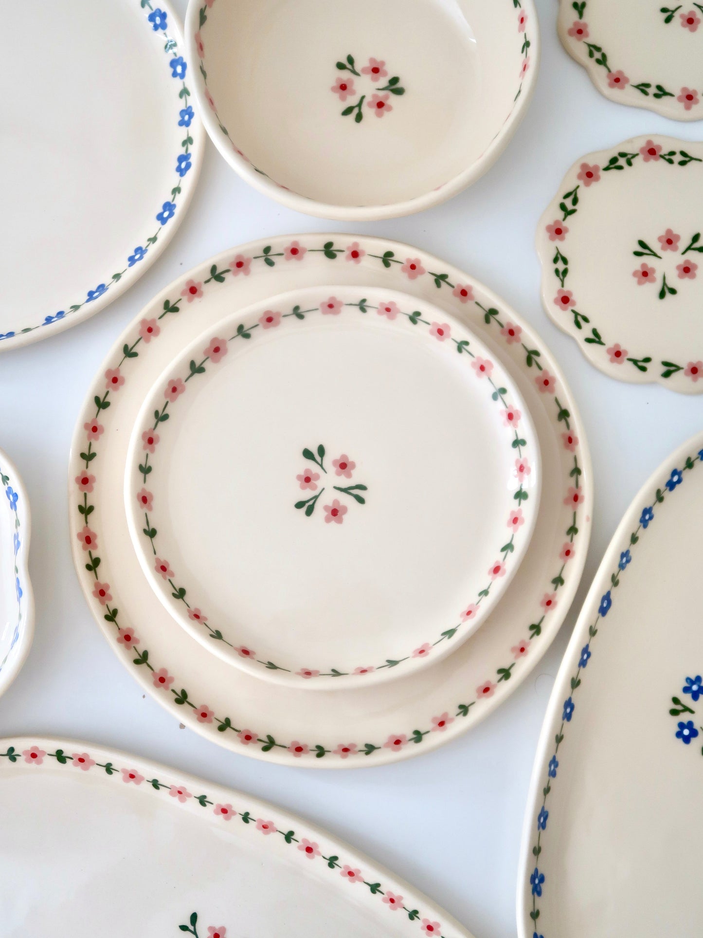Breakfast/ dessert plate with pink flowers