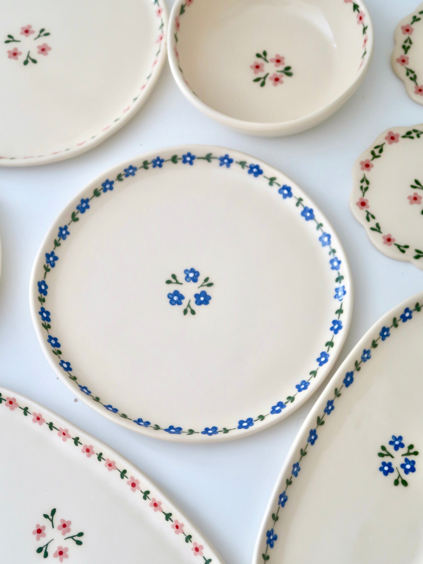 Plate with blue flowers