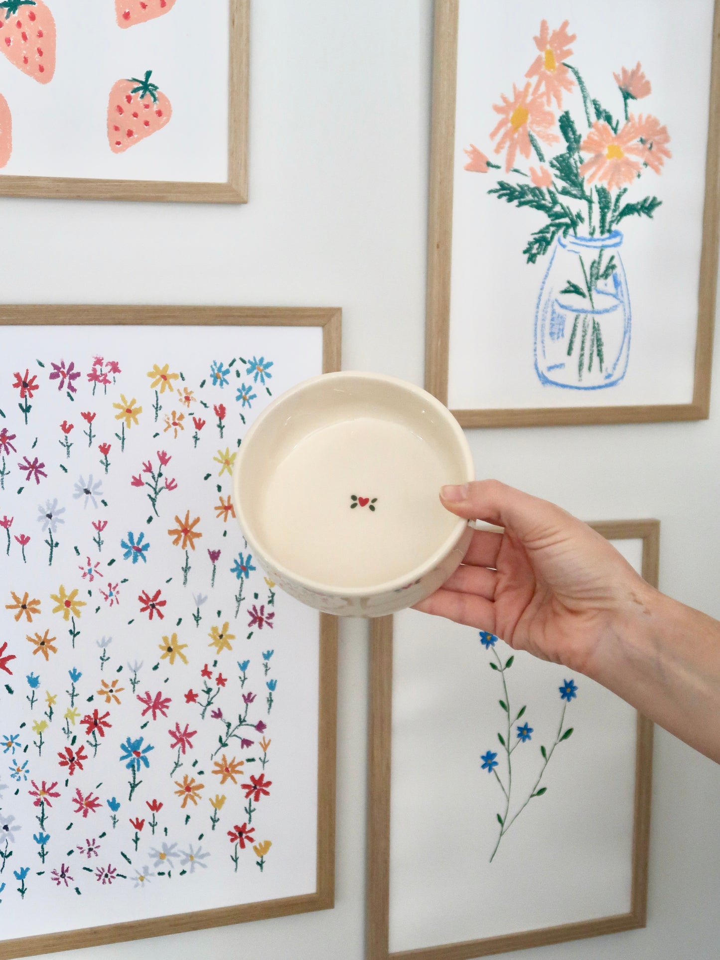 Bowl with red hearts