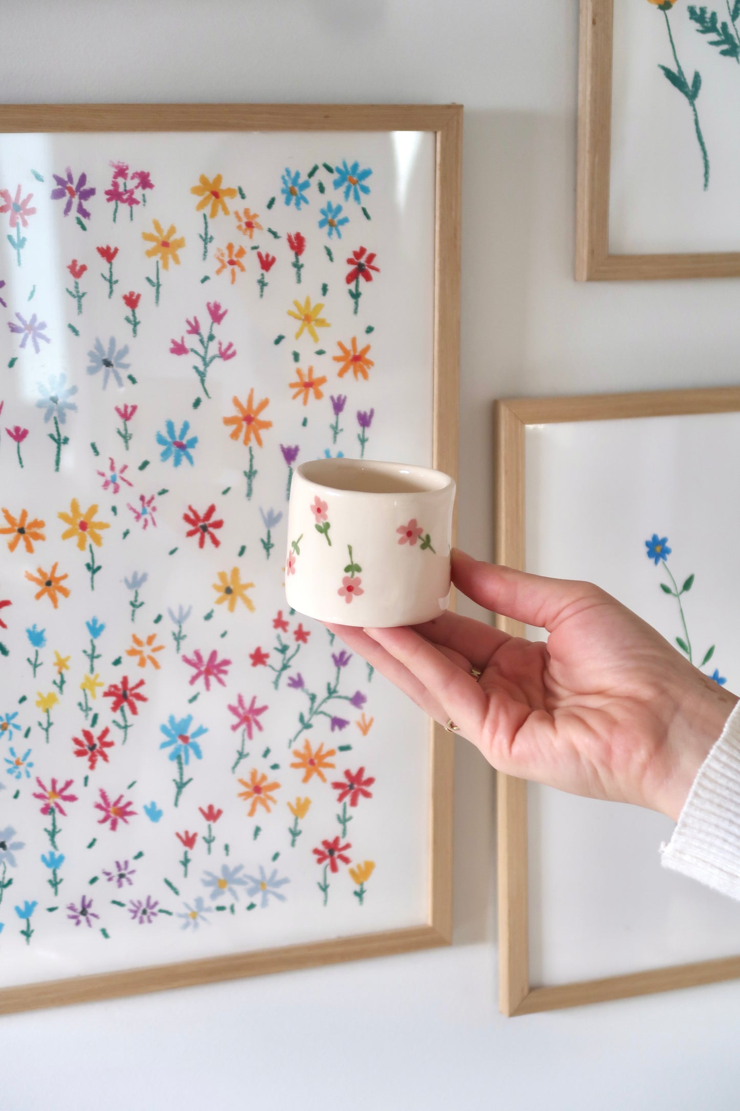 Coffee set with pink flowers