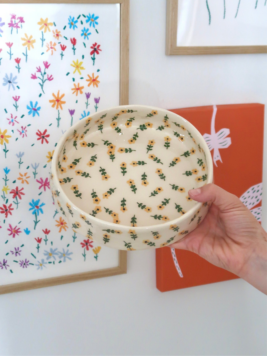 Bowl with yellow flowers - medium size