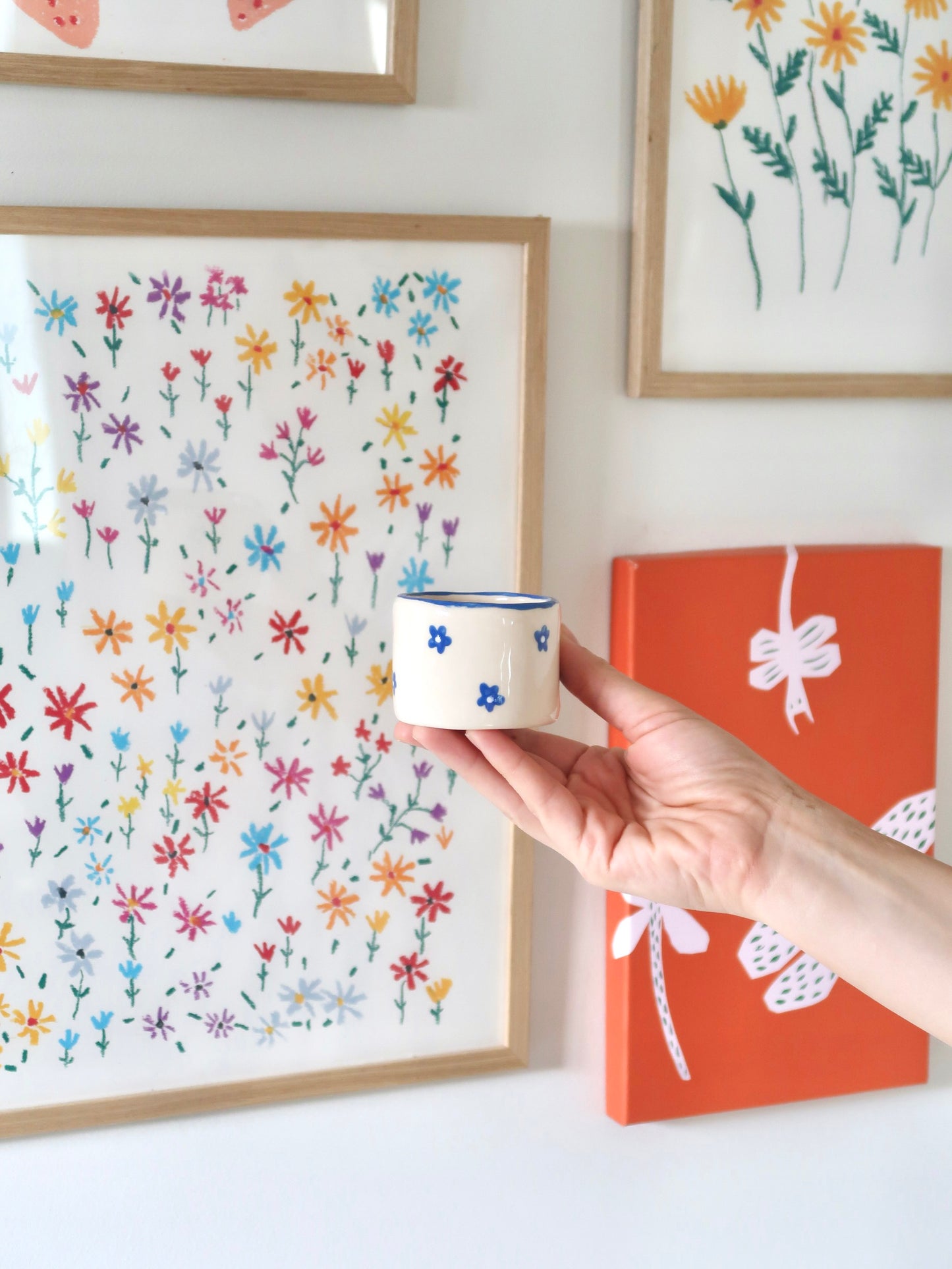 Coffee set with blue flowers