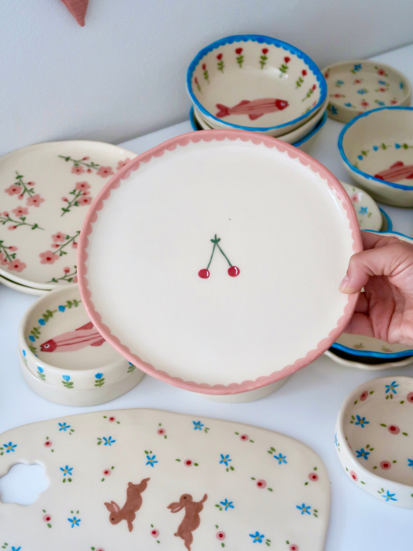 Plate with cherry