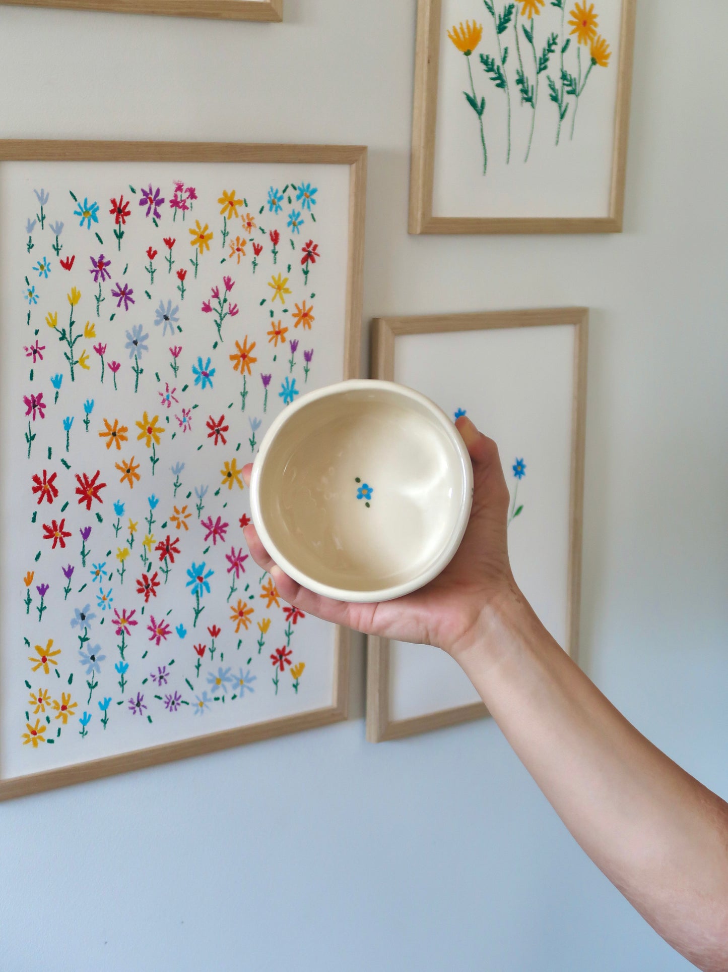 Vase with blue flowers
