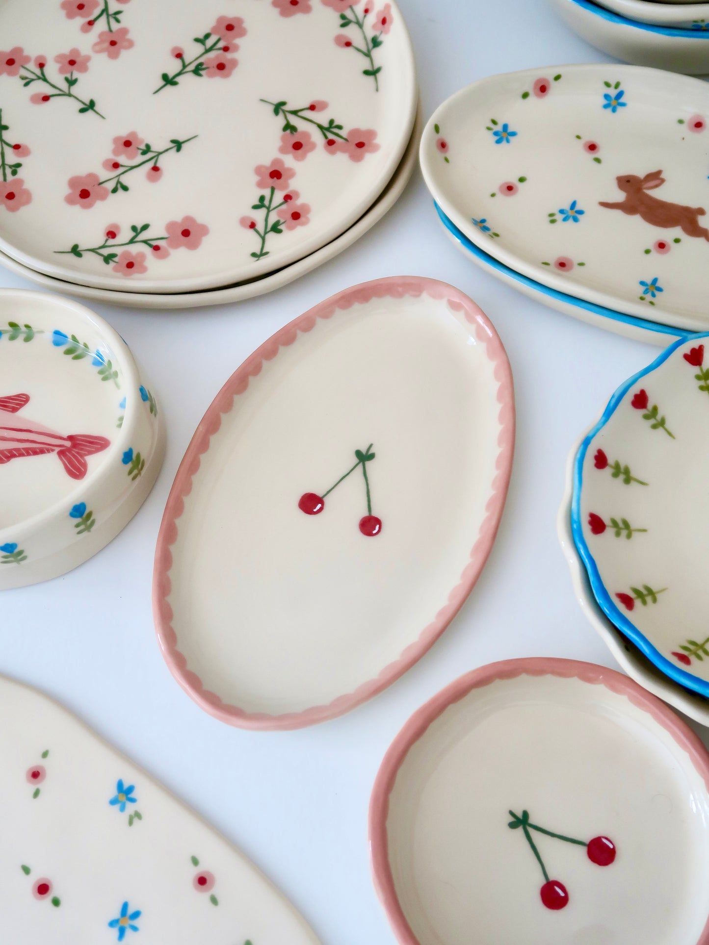 Platter with cherry