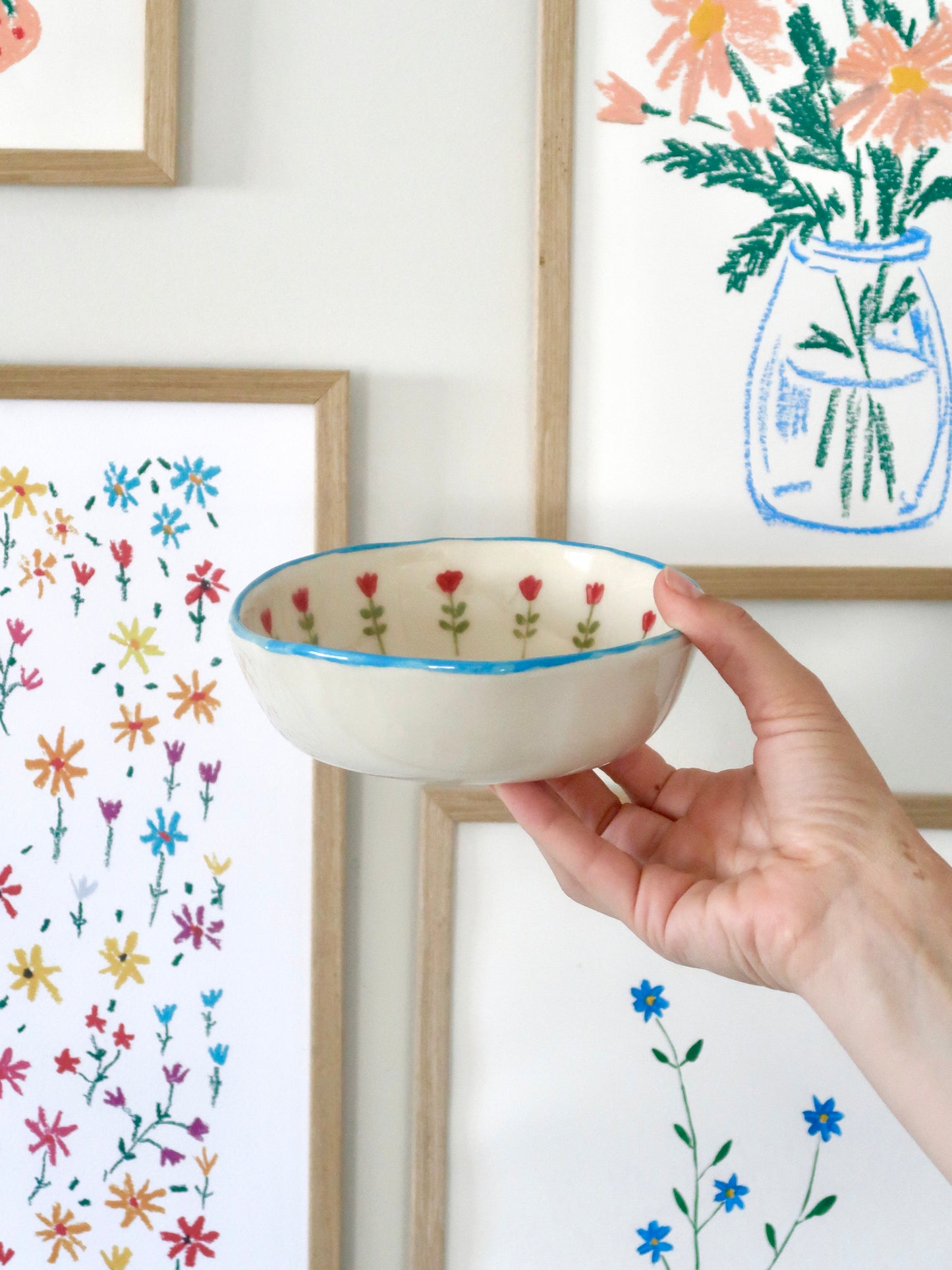 Bowl with red flowers