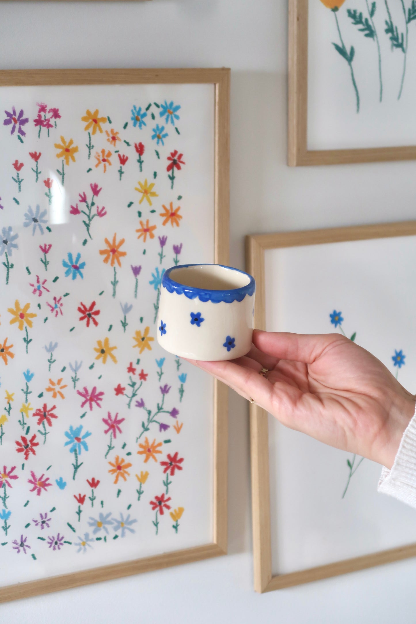 Coffee set with blue flowers