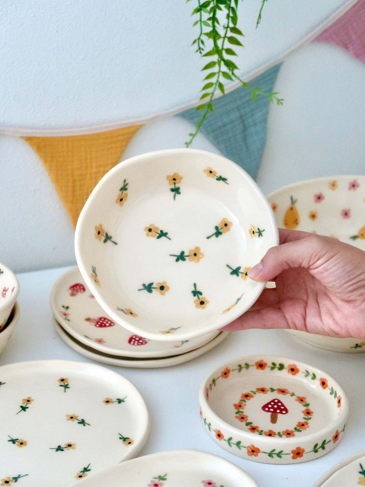 Bowl with yellow flowers