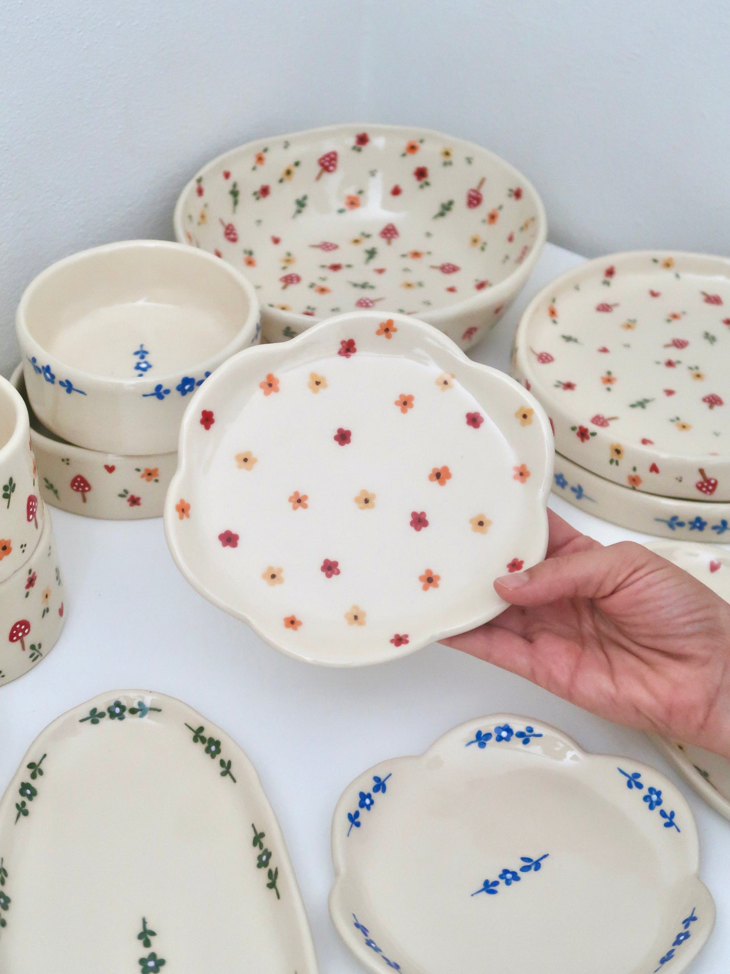 Set with autumn flowers