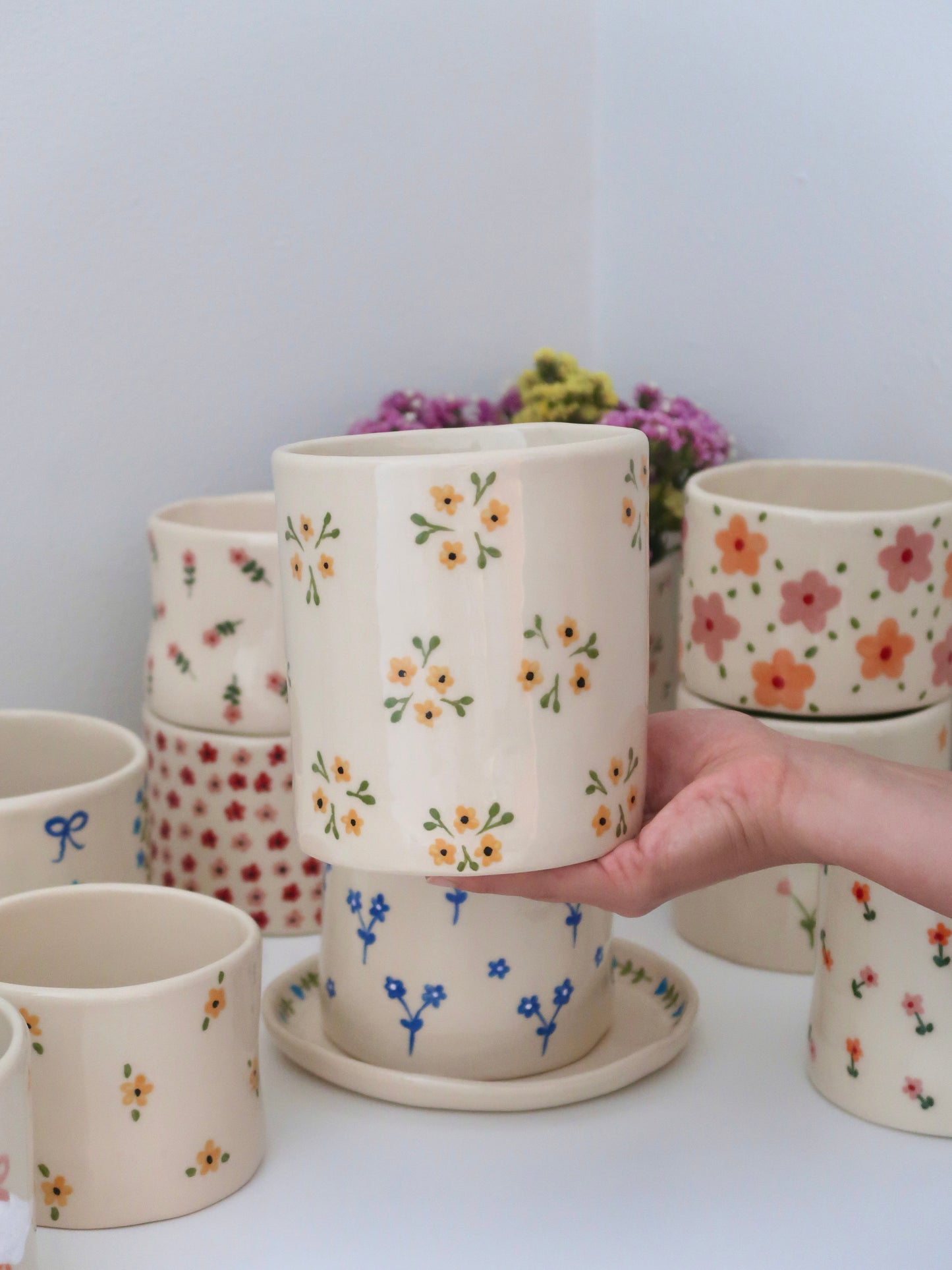 Vase with yellow flowers - big size